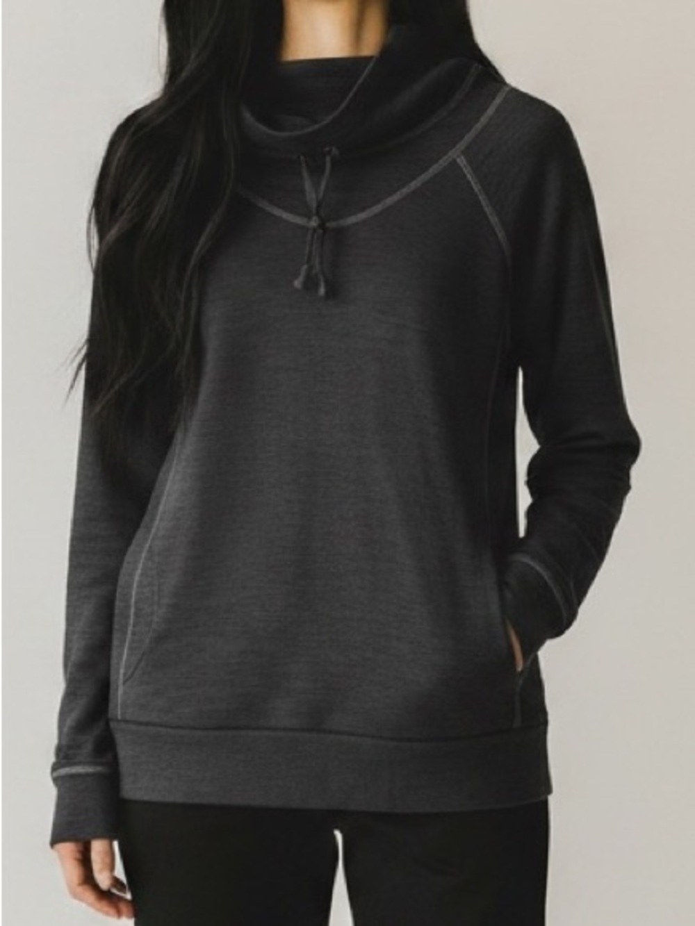Kuhl LEA Charcoal Cowl-Neck Pullover with Kangaroo Pocket